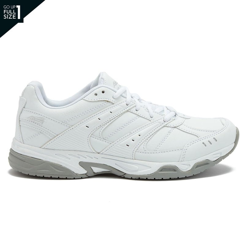 Avia Avi-Union II Non Slip Shoes for Women - Lace Up Comfort Women's Work or Walking Sneakers - White/Chrome Silver, 8 Medium - Image 2